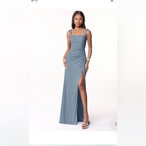 Azazie Blue Maxi Dress